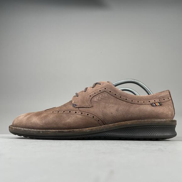 Ecco Wingtip Oxford Mens EU 43 US 10 Brown Leather Lace-Up Low Dress Shoe Brogue main image 7